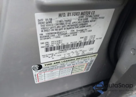 2008 Ford Taurus X Sel z USA, uszkodzony, nr VIN 1FMDK05W48GA37513